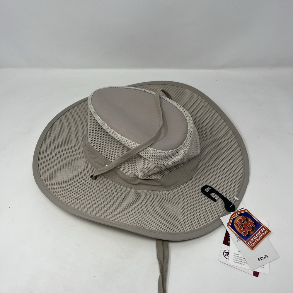 Stetson No Fly Zone Mesh Hat Beige Safari UPF 50 Insect Repellent Small/Medium